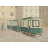 [§] ROBERT SAWYERS (BRITISH 1923-2002) FLORENTINE TRAMS Signed and inscribed with title verso, oil