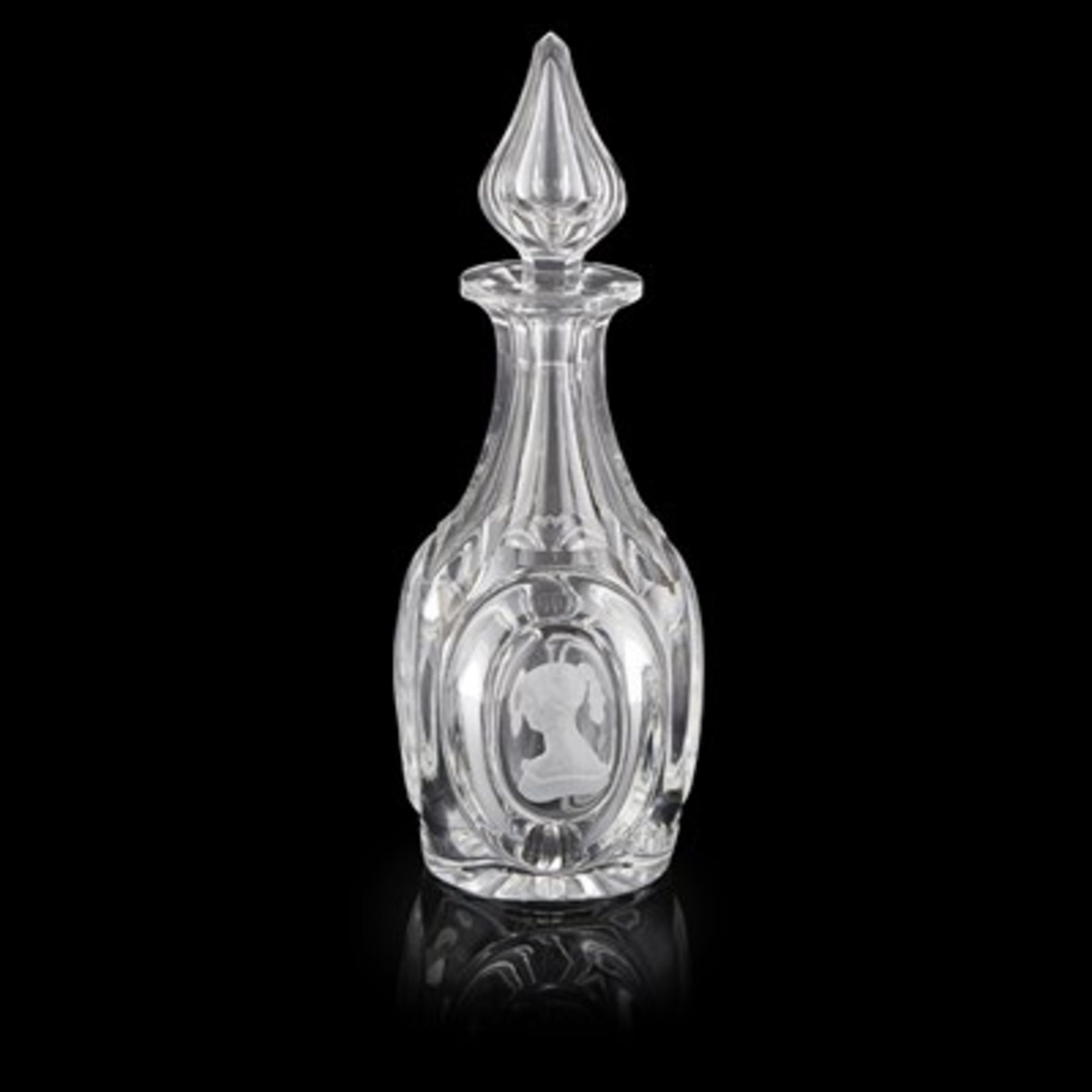 LARGE BOHEMIAN ENGRAVED DECANTER AND STOPPER, IN THE MANNER OF DOMINIK BIEMANN EARLY 19TH CENTURY