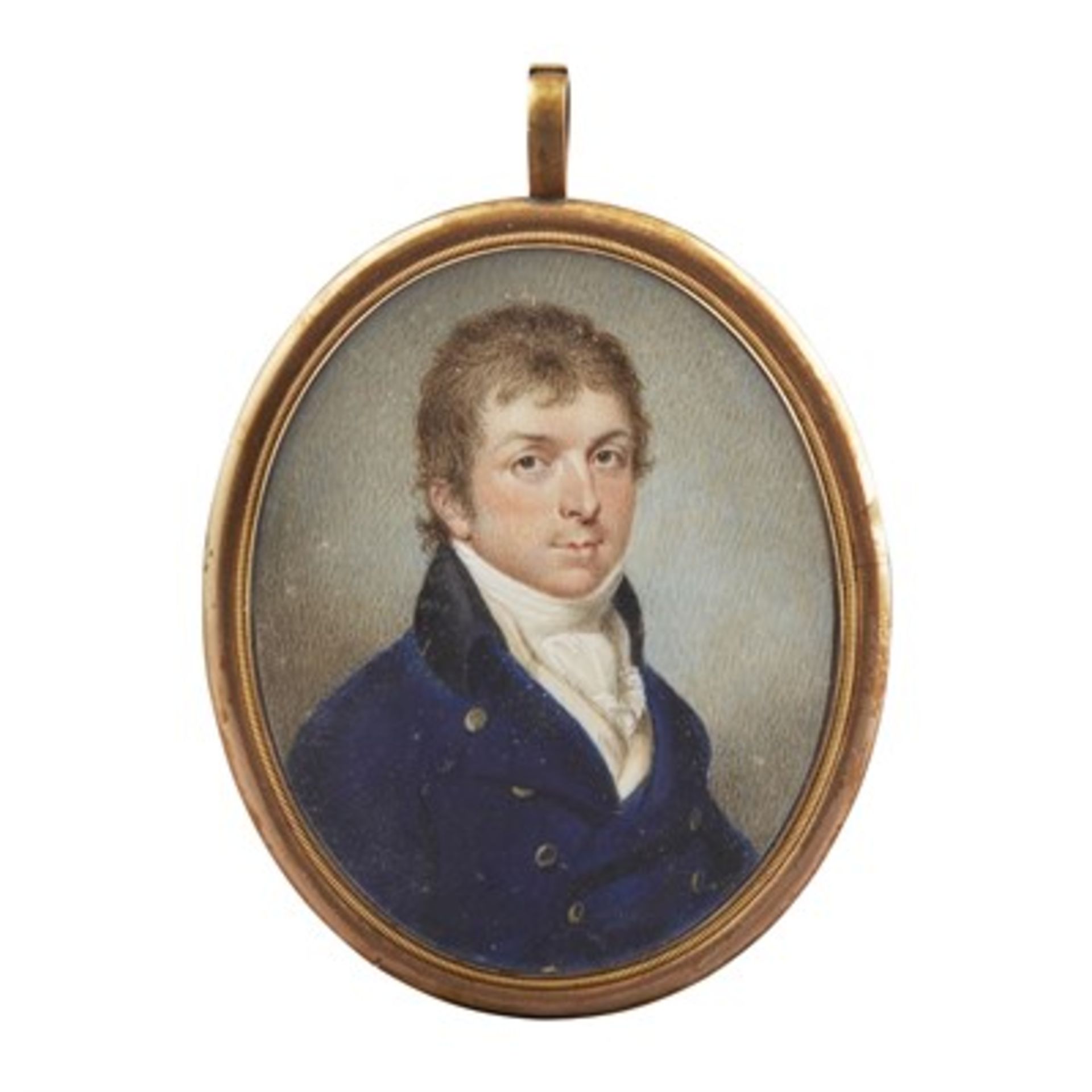 Y ENGLISH SCHOOL, PORTRAIT MINIATURE OF A GENTLEMAN LATE 18TH/ EARLY 19TH CENTURY watercolour on