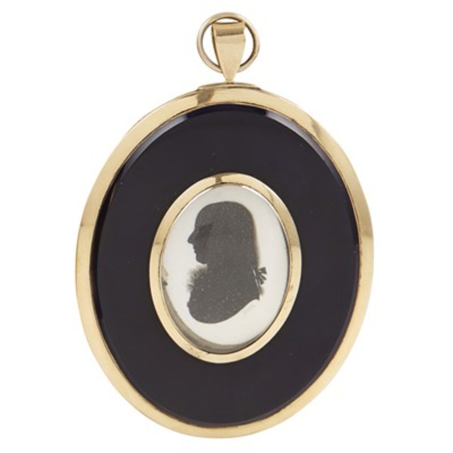 Y JOHN MIERS (BRITISH 1756-1821) TWO PORTRAIT SILHOUETTES oval, on ivory, signed MIERS., of a - Image 2 of 3