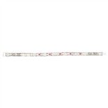 A ruby and diamond set line bracelet composed of rectangular pierced links, set with alternating