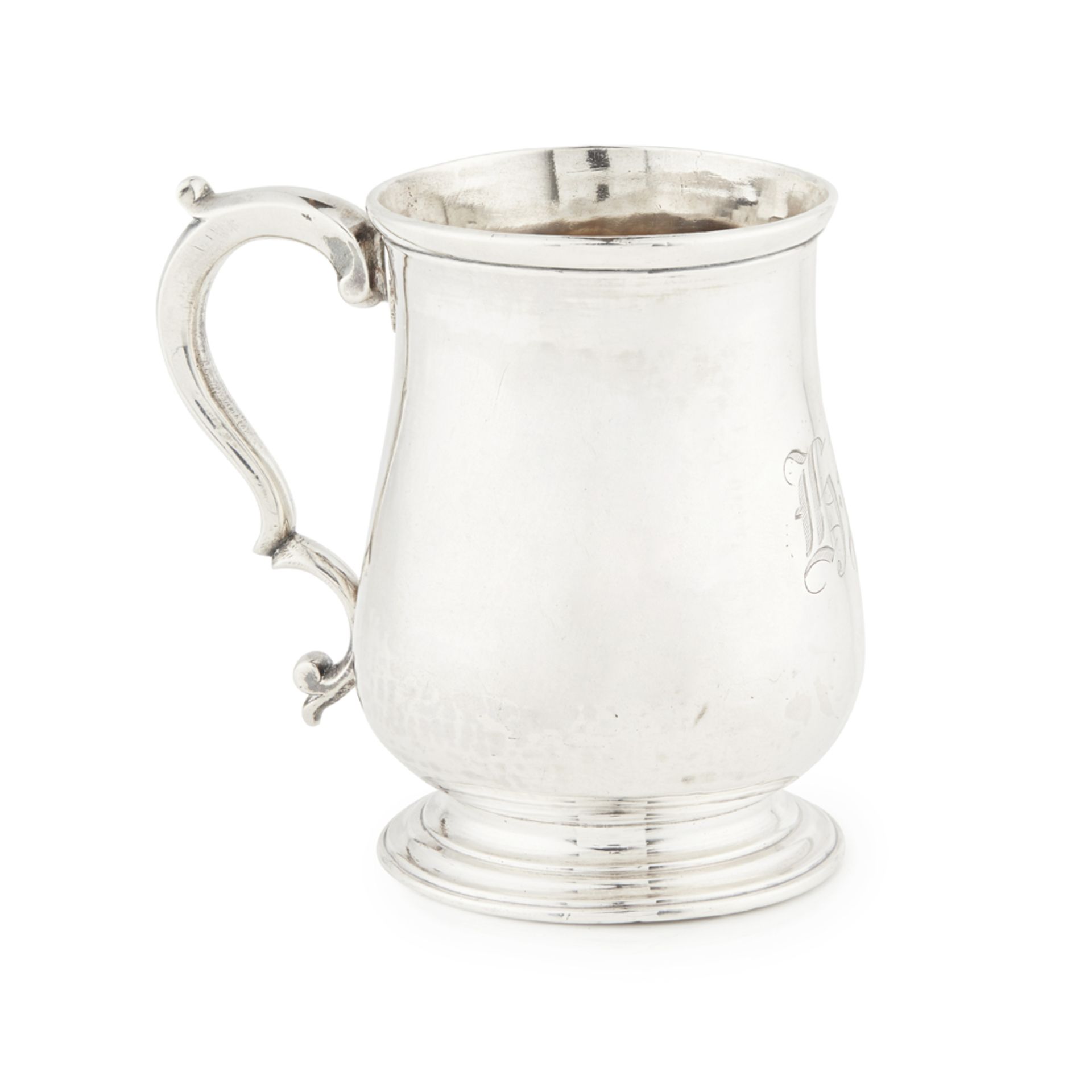 A George III baluster mug Thomas Wallis I, London 1769, of baluster form, plain scroll handle (