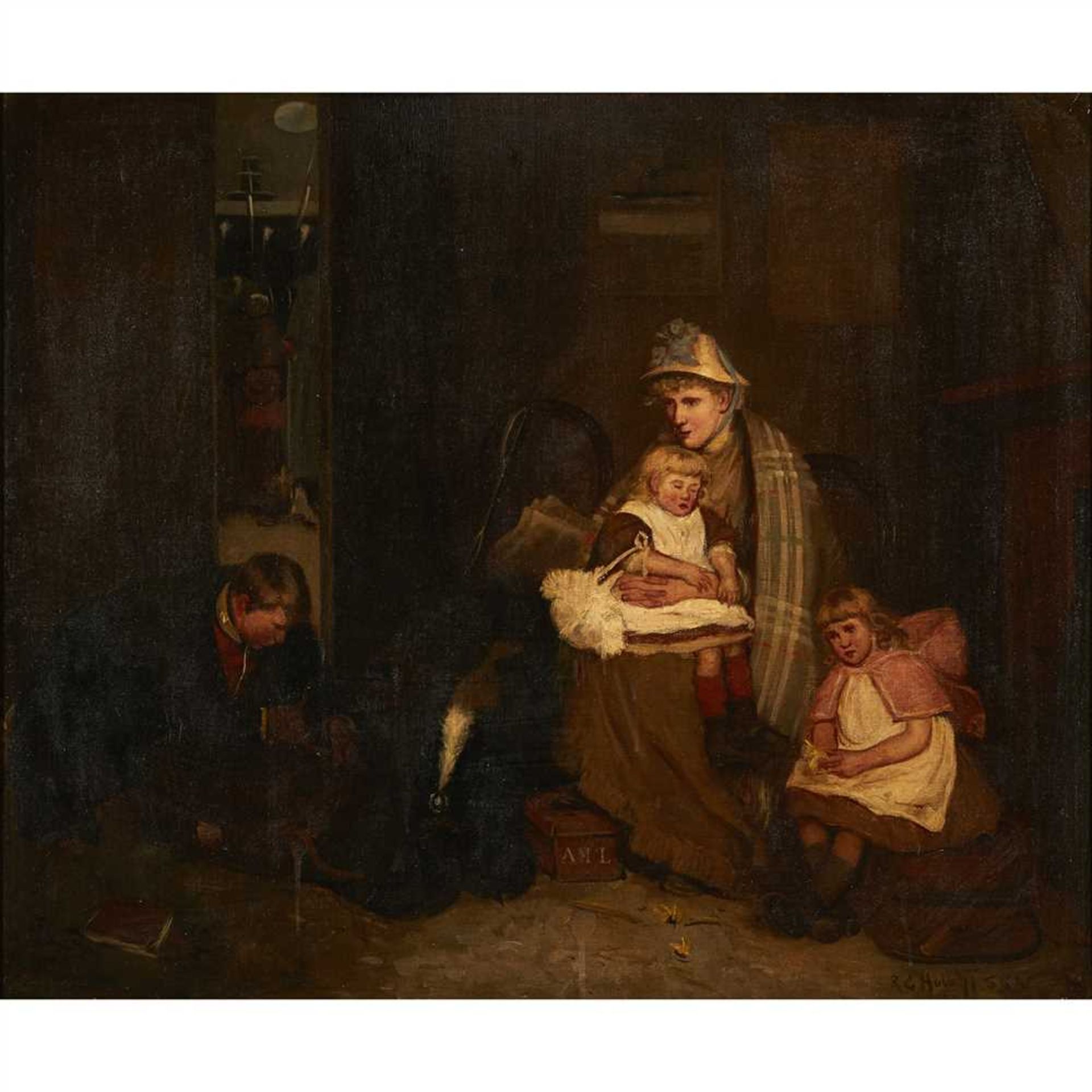 ROBERT GEMMELL HUTCHISON R.B.A, R.O.I., R.S.A., R.S.W. (SCOTTISH 1860-1936) CALL TO DUTY Signed, oil