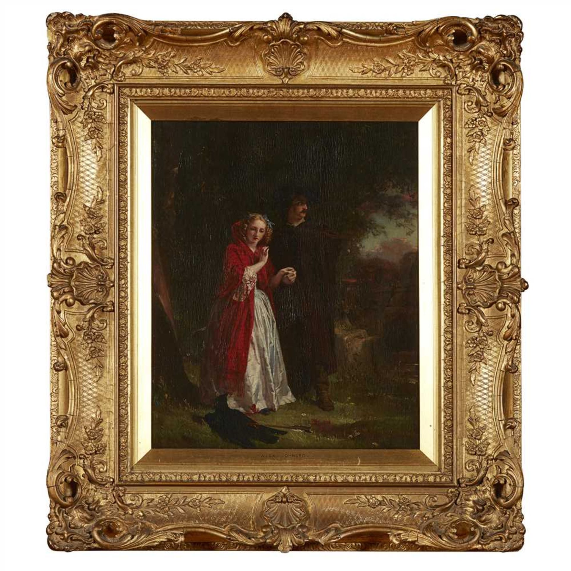 ALEXANDER JOHNSTON (SCOTTISH 1815-1891) LUCY ASHTON AND RAVENSWOOD Signed, signed and inscribed - Image 2 of 2