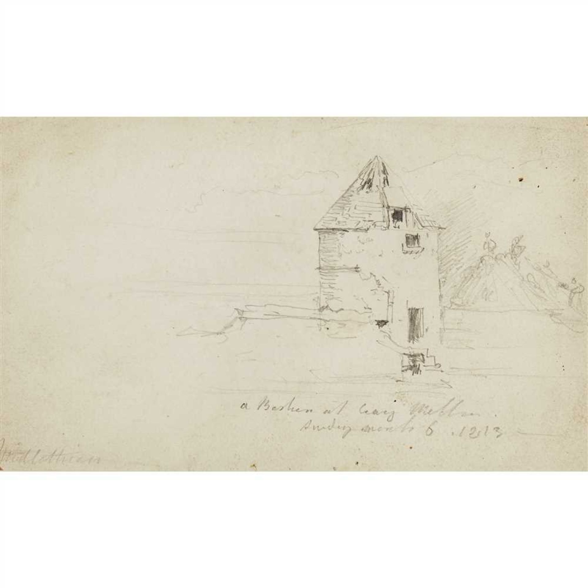 ALEXANDER NASMYTH (SCOTTISH 1758-1840) RAVENSHEUGH CASTLE Signed and inscribed in pencil to - Image 2 of 5