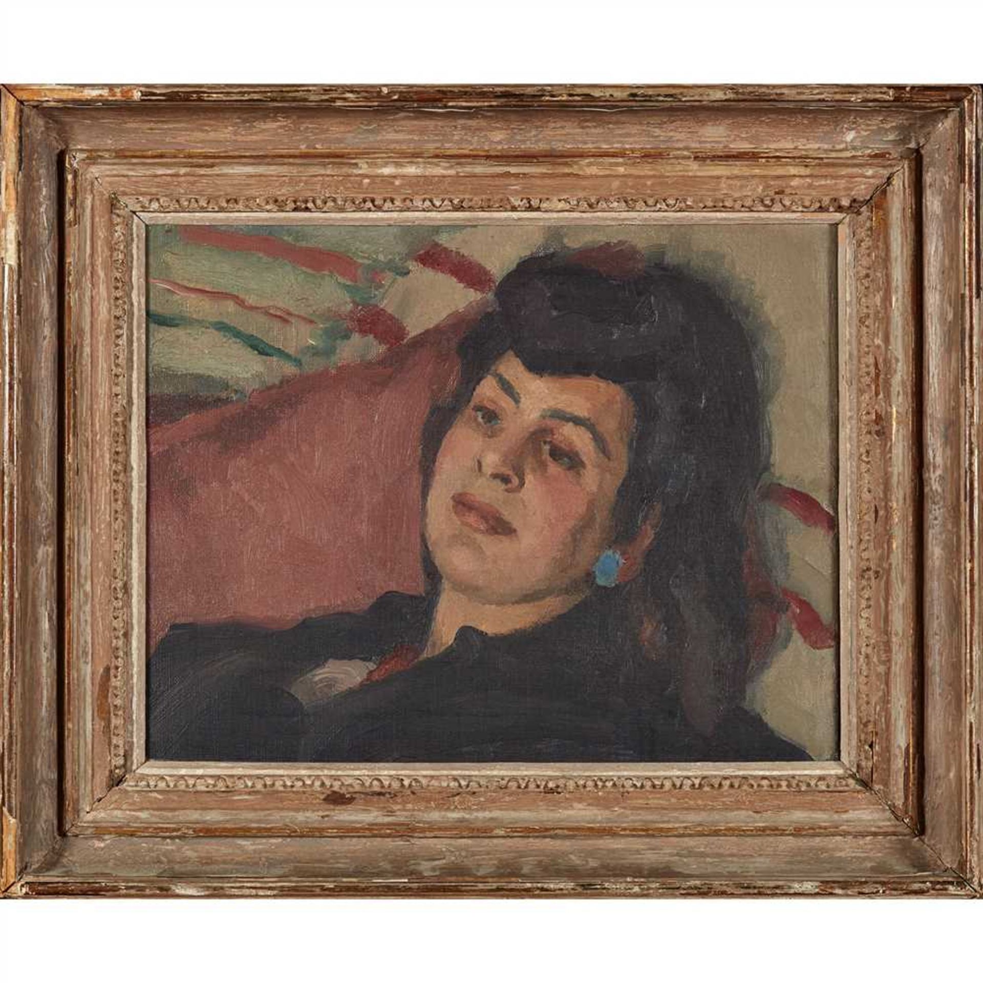 § CLIFFORD HALL R.B.A., R.O.I. (BRITISH 1904-1973) PORTRAIT OF HANNAH Inscribed verso, oil on canvas - Image 2 of 2