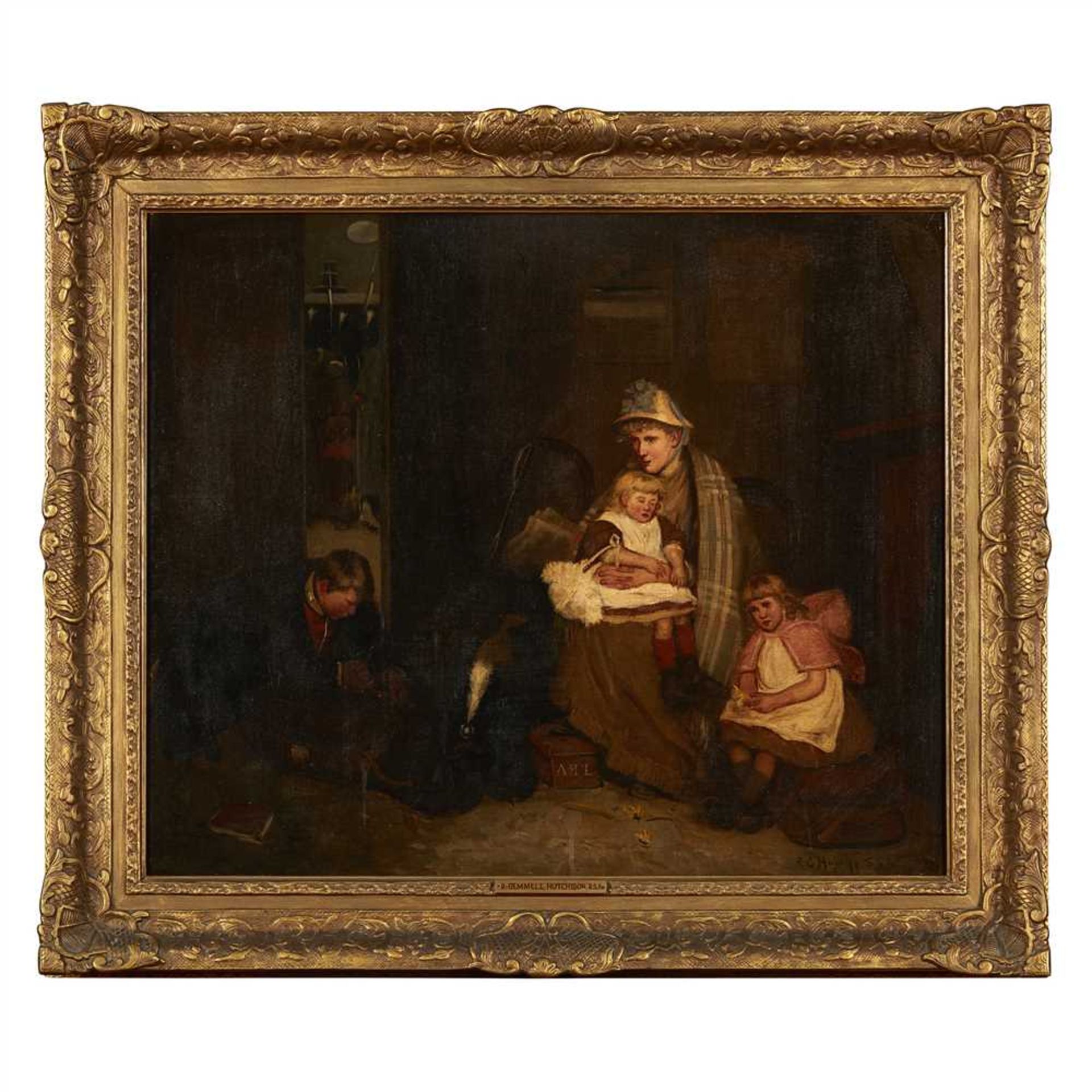 ROBERT GEMMELL HUTCHISON R.B.A, R.O.I., R.S.A., R.S.W. (SCOTTISH 1860-1936) CALL TO DUTY Signed, oil - Image 2 of 2
