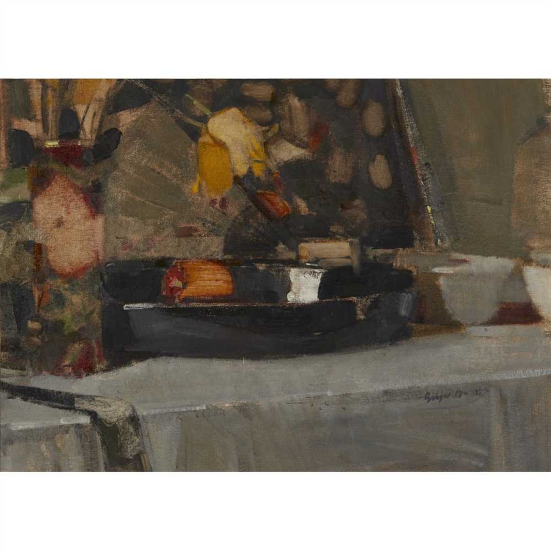 § GORDON BRYCE R.S.A., R.S.W. (SCOTTISH B.1943) JAPANESE STILL-LIFE Signed and dated '88,