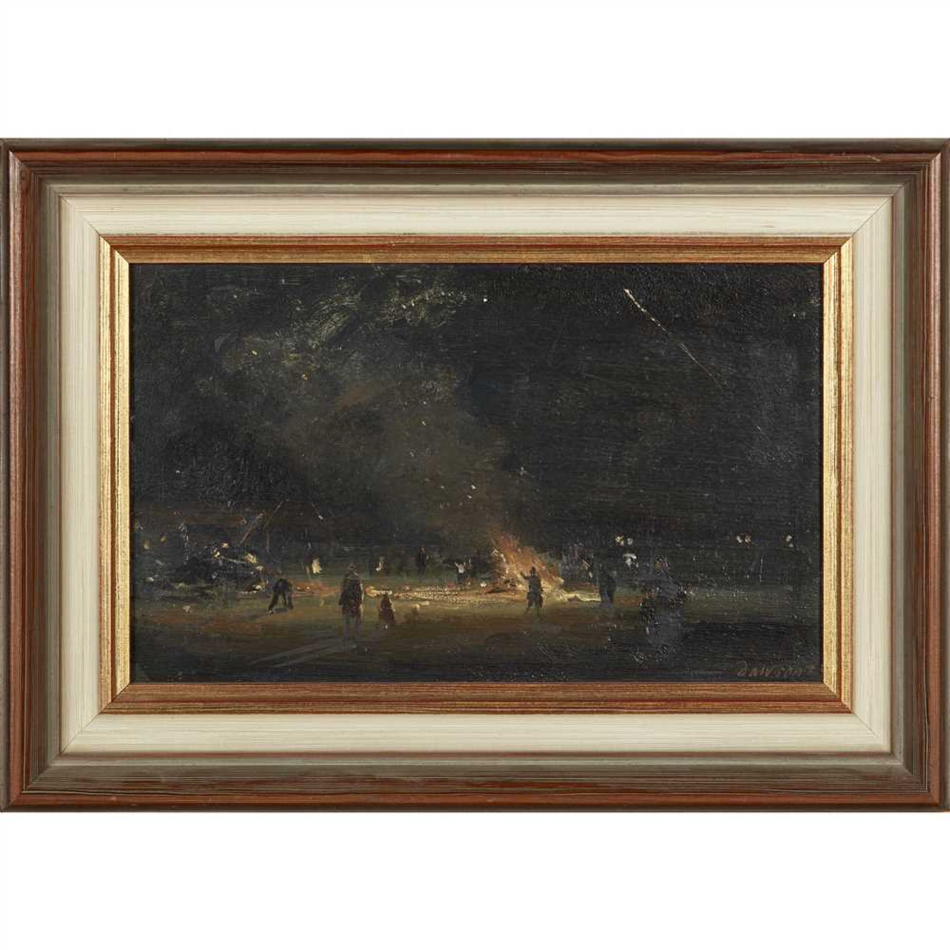 § EDWARD DAWSON (BRITISH B. 1941) GUY FAWKES NIGHT Signed, oil on board (Dimensions: 17.5cm x - Image 2 of 2