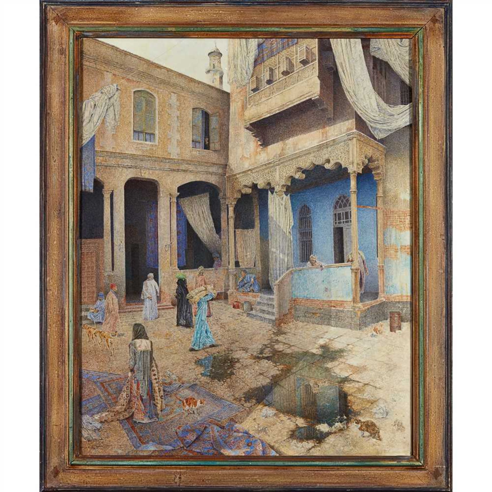 § JAMES REEVE (BRITISH B.1939) CARPET MERCHANT IN CAIRO Signed and dated '86, oil on canvas ( - Image 2 of 2