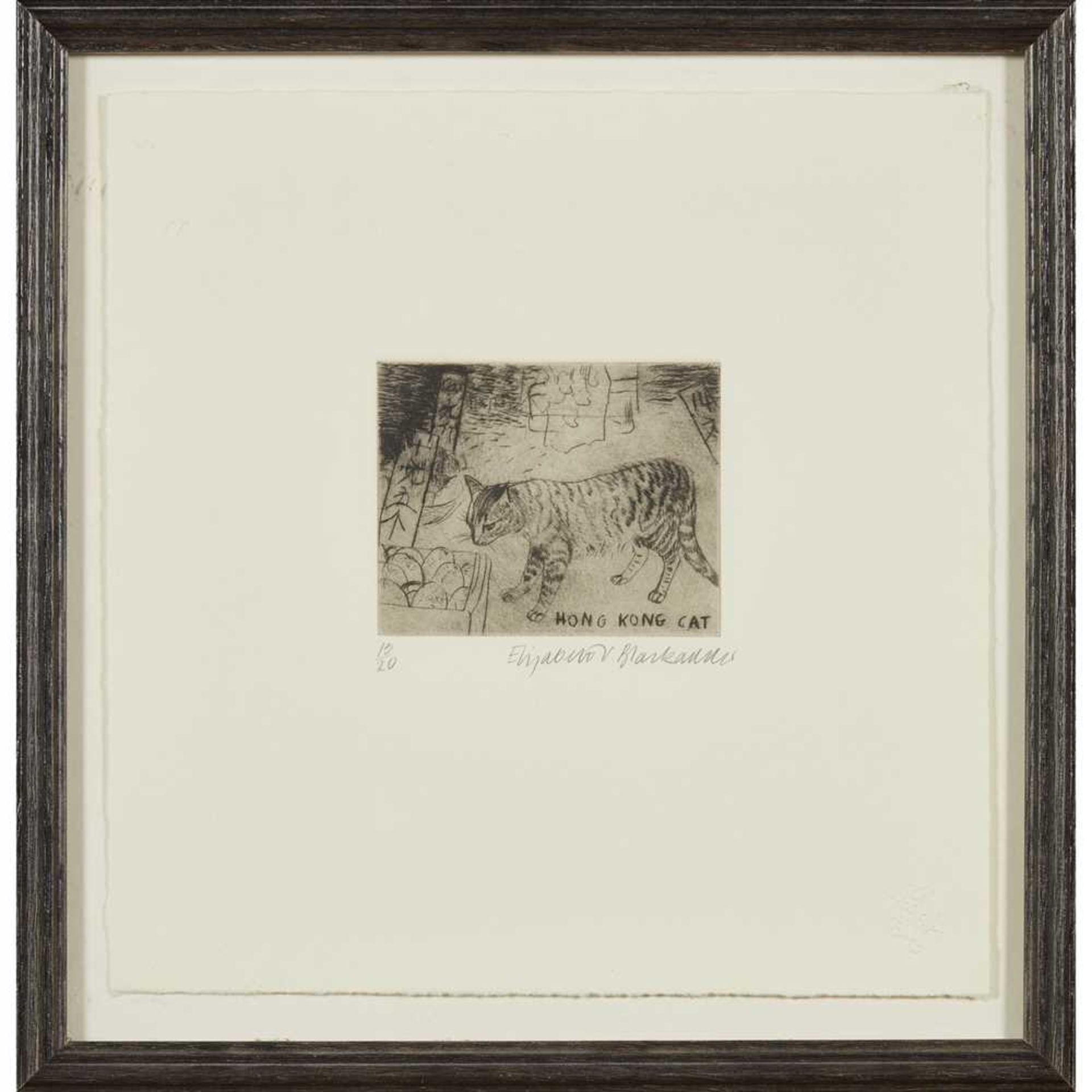 § ELIZABETH BLACKADDER O.B.E., R.A., R.S.A., R.S.W., R.G.I. (SCOTTISH B.1931) HONG KONG CAT Signed - Image 2 of 2