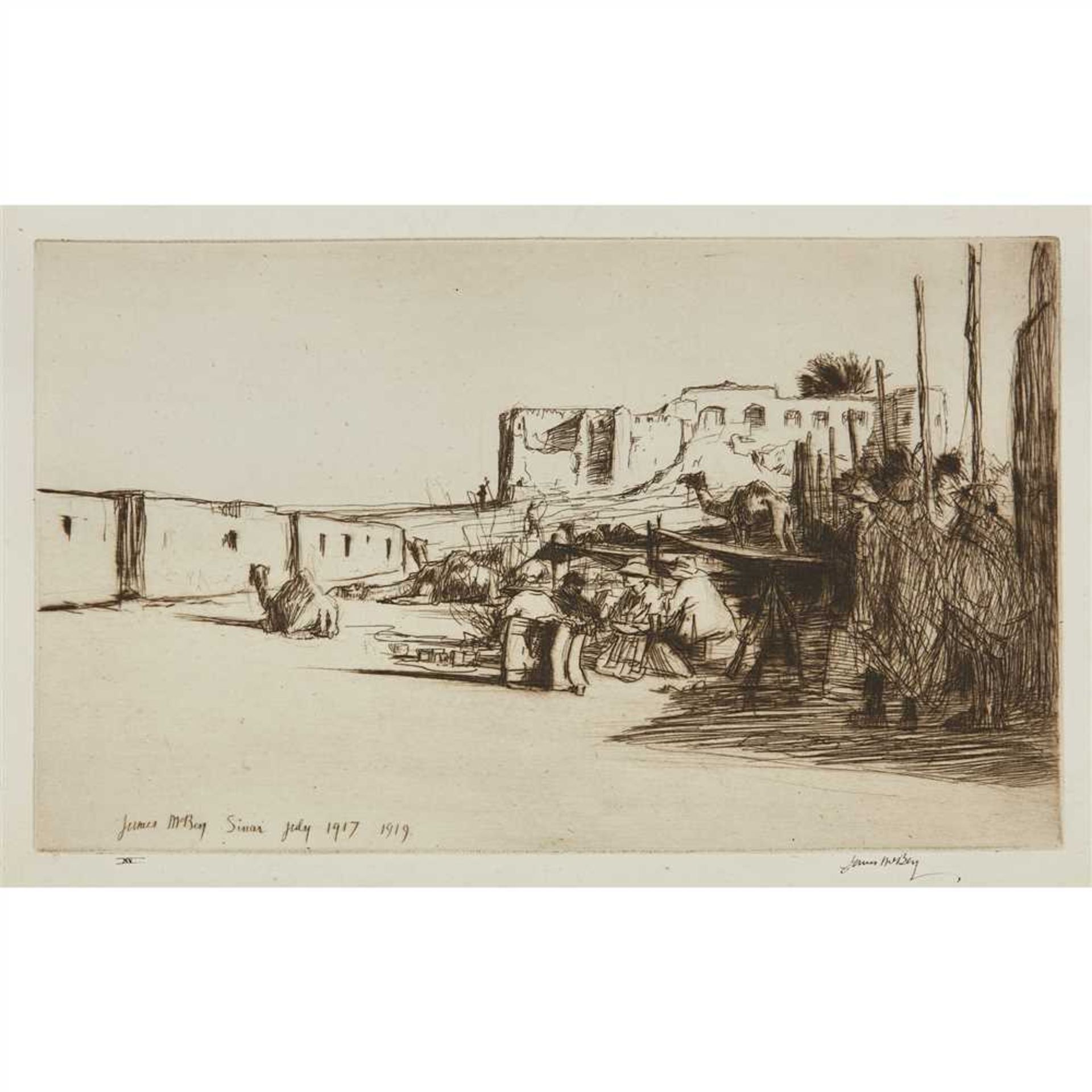 § JAMES MCBEY (SCOTTISH 1883-1959) A DESERTED OASIS Signed, numbered XV to margin, etching and