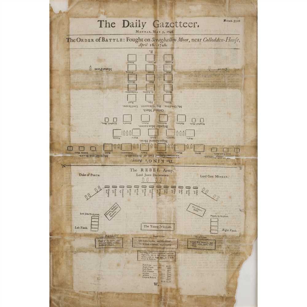 BATTLE OF CULLODEN THE DAILY GAZETTEER, MONDAY MAY 5, 1746 Issue Number 5320. London: printed for M.