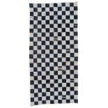 BAMANA BLANKET, DAMIYE MALI hand spun cotton, with a white and blue checkerboard pattern (