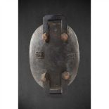 ZULU MEAT PLATTER, UGQOKO SOUTH AFRICA carved wood, sitting on four cylindrical legs, the