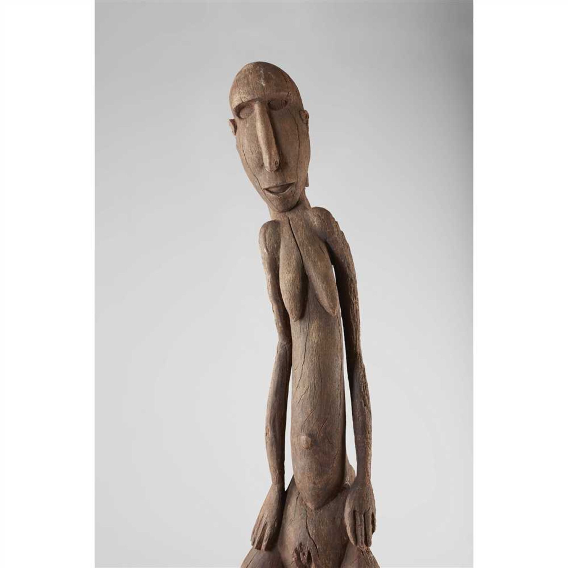 EX WAYNE HEATHCOTEINITIATION FIGURE, TETEPEKU BURUI KUNAI REGION, NEW GUINEA carved wood, with an - Image 2 of 3