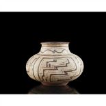 ACQUIRED 1866 SHIPIBO POT MID NINETEENTH CENTURY, PERU painted ceramic, sitting on a ring base