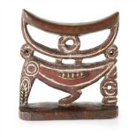 TAMI NECKREST HUON GULF, PAPUA NEW GUINEA carved wood, standing on a flat rectangular base with a