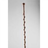 NGUNI DIVINERS STAFF SOUTHERN AFRICA carved wood, with a serpent coiling up the shaft, the eyes