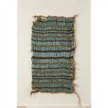 BEADED PANEL AMAZONIAN BASIN beads strung on fibre, alternating horizontal bands of black, green and