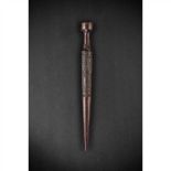 MAORI WEAVING PEG, TURUTURU NEW ZEALAND carved wood, with a rounded terminal handle, narrowing at