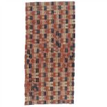 EWE KENTE CLOTH GHANA / TOGO cotton, with mixed strip patterns and woven designs of fish, combs