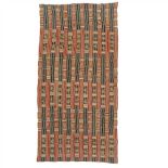 EWE KENTE CLOTH GHANA / TOGO cotton, multicoloured woven strips with chickens, combs and other birds