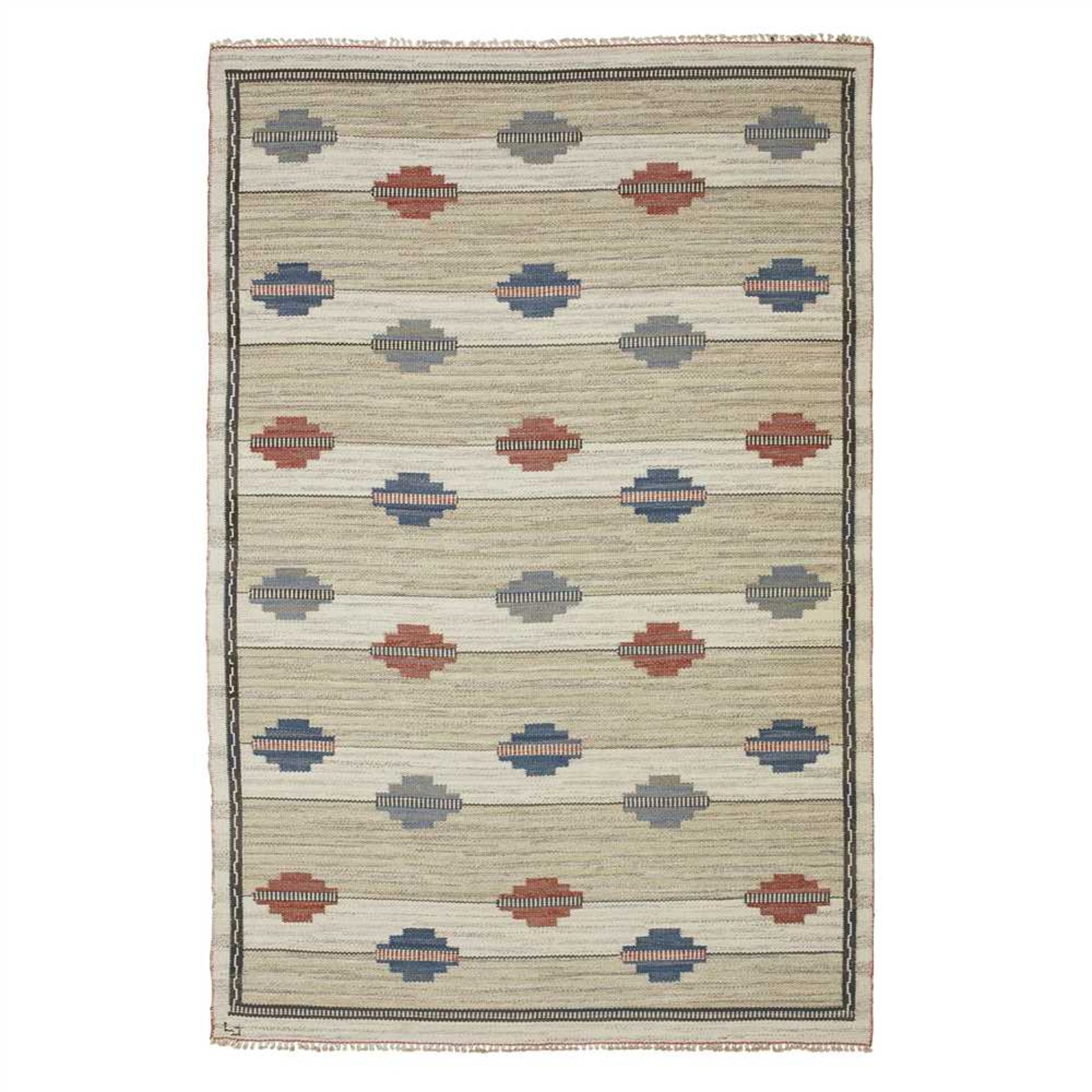 LJ (Scandinavian 20th Century) Flat weave rug, circa 1930s-1940s