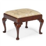 GEORGE II RED WALNUT FOOTSTOOL SECOND QUARTER 18TH CENTURY