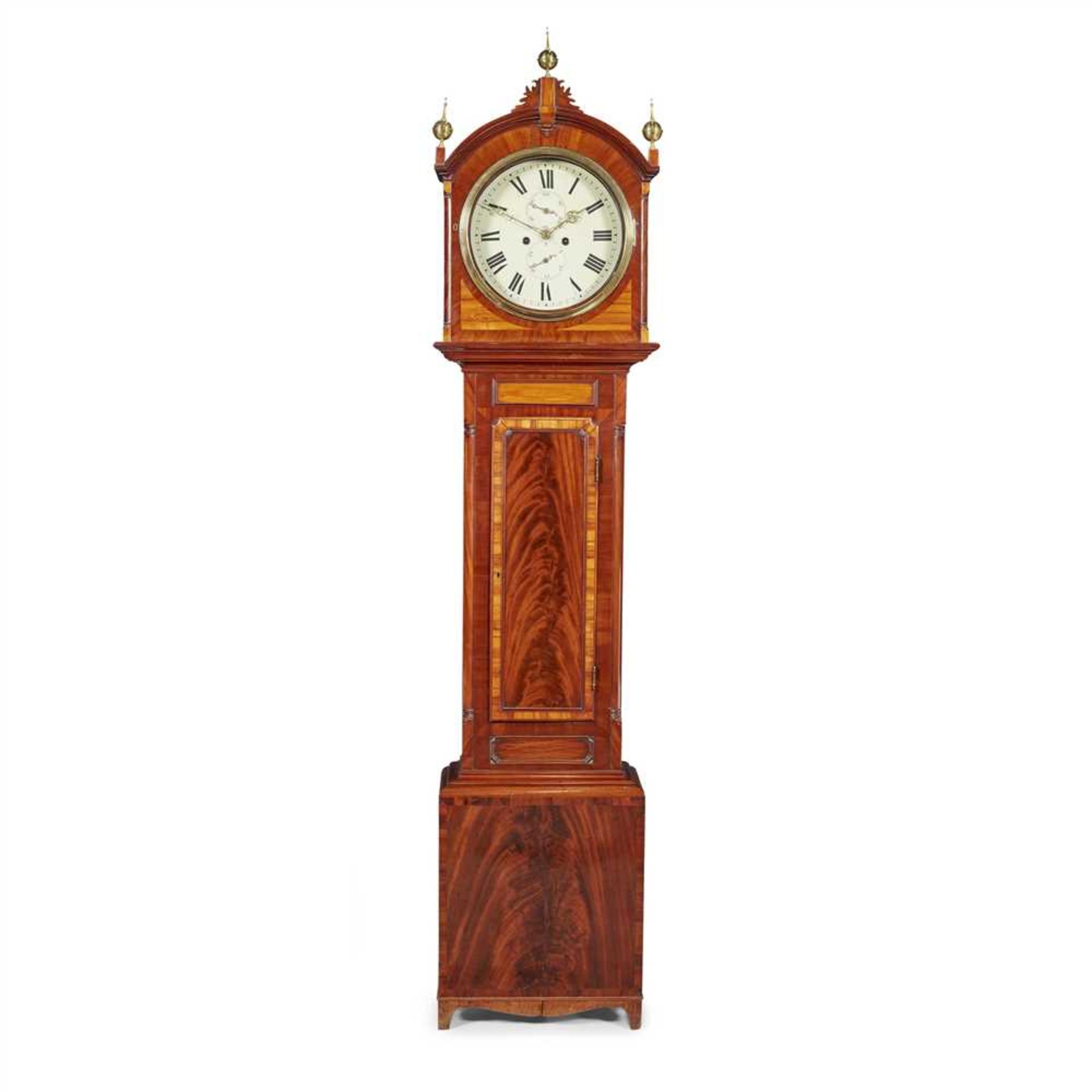 REGENCY MAHOGANY AND KINGWOOD LONGCASE CLOCK, WILLIAM FINNEMORE, BIRMINGHAM EARLY 19TH CENTURY