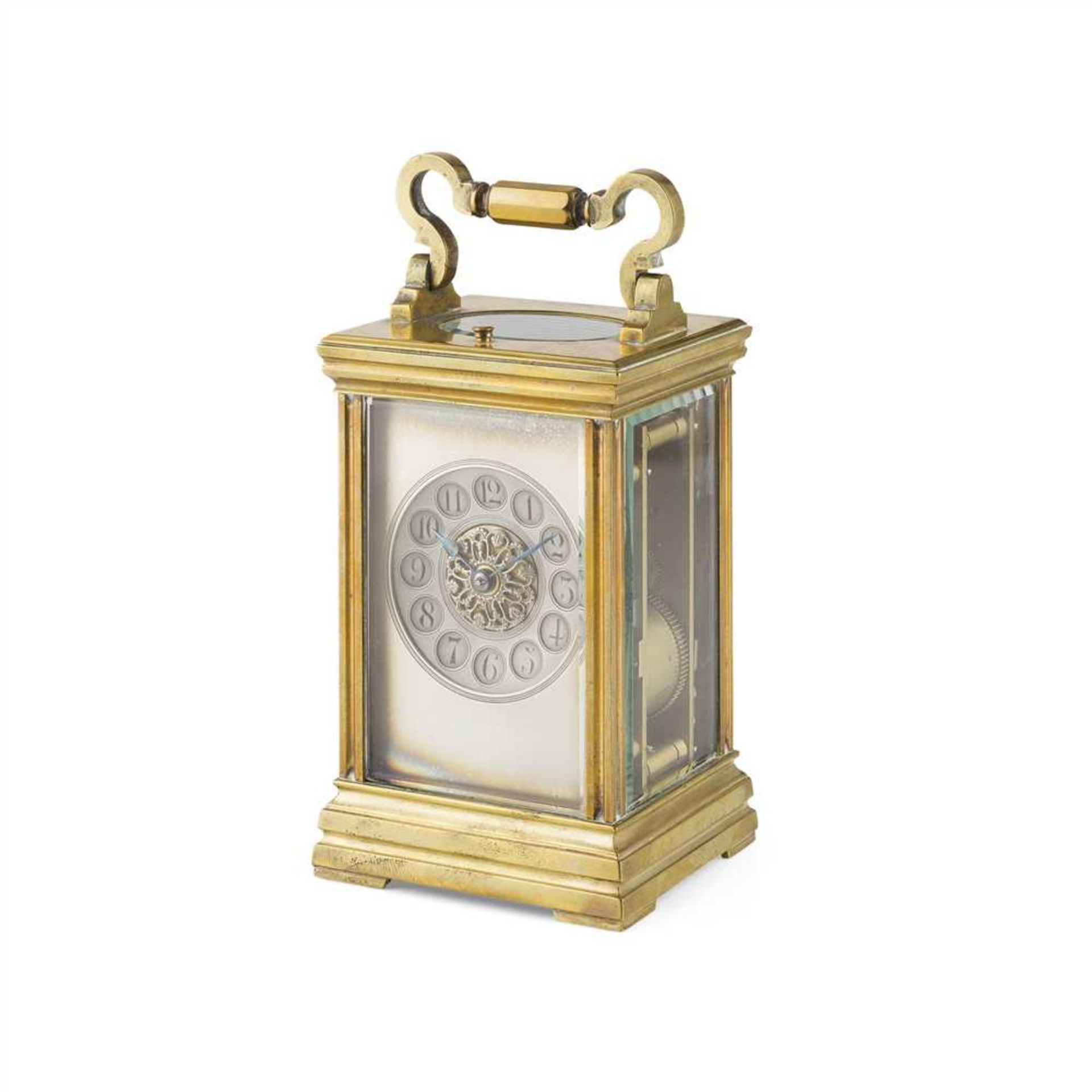 FRENCH BRASS REPEATING CARRIAGE CLOCK, E. MAURICE & CO. LATE 19TH/ EARLY 20TH CENTURY