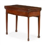 GEORGE III MAHOGANY TRIPLE FOLD SERPENTINE TEA AND GAMES TABLE 18TH CENTURY