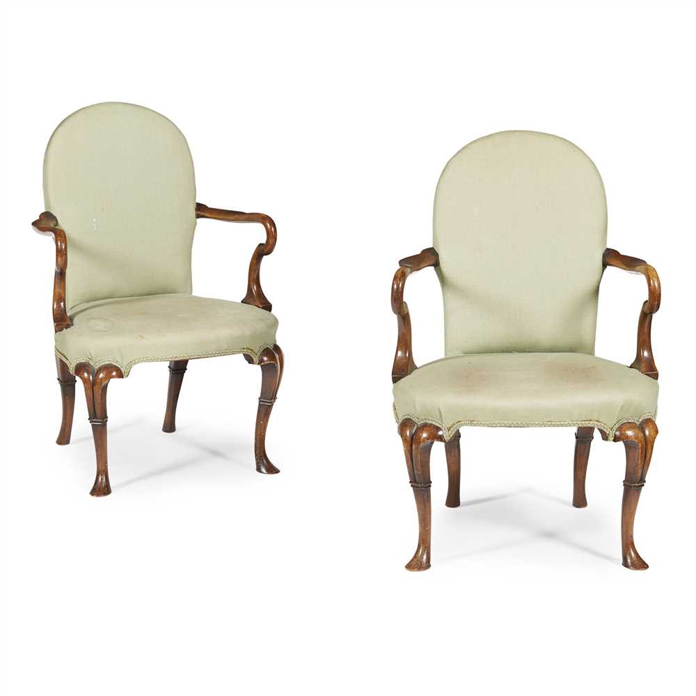 PAIR OF GEORGE I STYLE ARMCHAIRS 19TH CENTURY