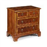 QUEEN ANNE STYLE OYSTER VENEERED CHEST OF DRAWERS 20TH CENTURY