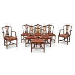 SET OF EIGHT GEORGE III STYLE MAHOGANY DINING CHAIRS 20TH CENTURY