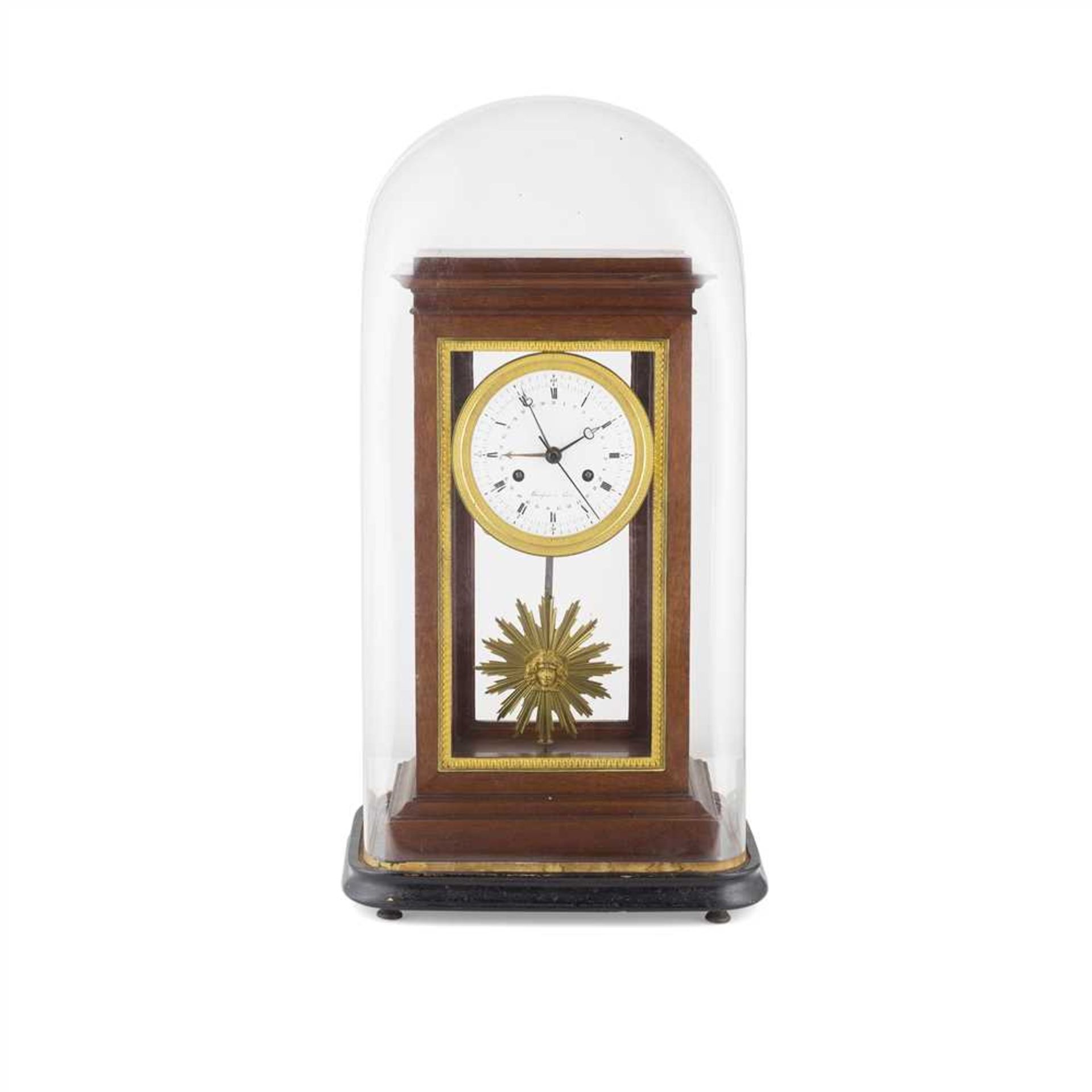 FRENCH EMPIRE MAHOGANY AND GILT METAL PORTICO CLOCK, THONISSEN, PARIS EARLY 19TH CENTURY - Image 2 of 5