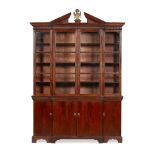 EARLY GEORGE III MAHOGANY BREAKFRONT BOOKCASE MID 18TH CENTURY