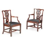 PAIR OF GEORGE III MAHOGANY ARMCHAIRS THIRD QUARTER 18TH CENTURY