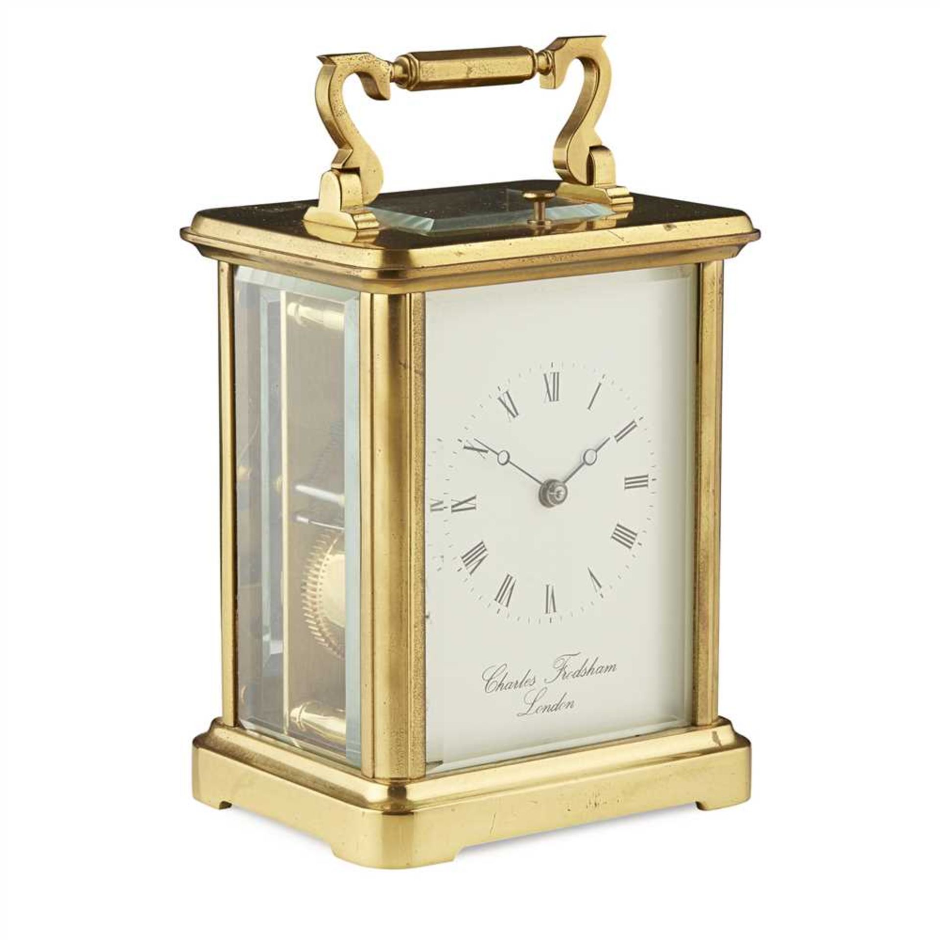 GILT BRASS REPEATING CARRIAGE CLOCK, CHARLES FRODSHAM, LONDON 20TH CENTURY
