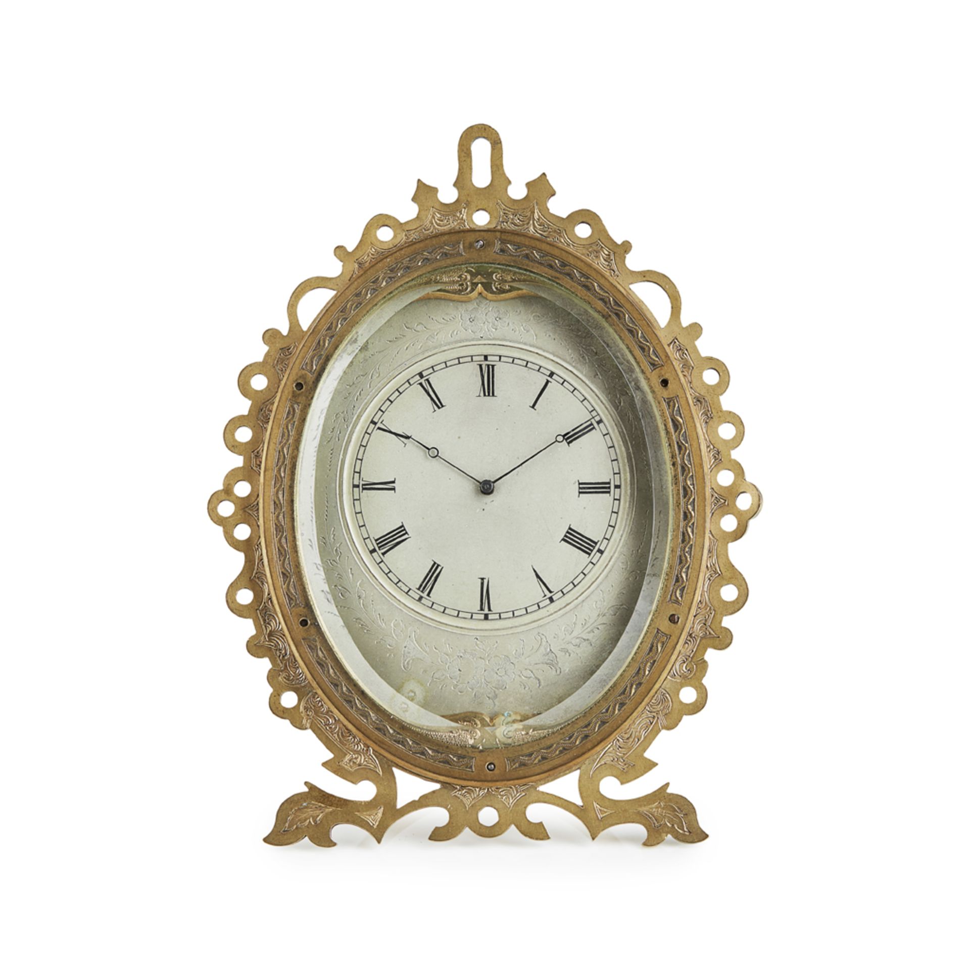 GILT BRASS STRUT CLOCK BY LEROY & FILS, IN THE MANNER OF THOMAS COLE 19TH CENTURY