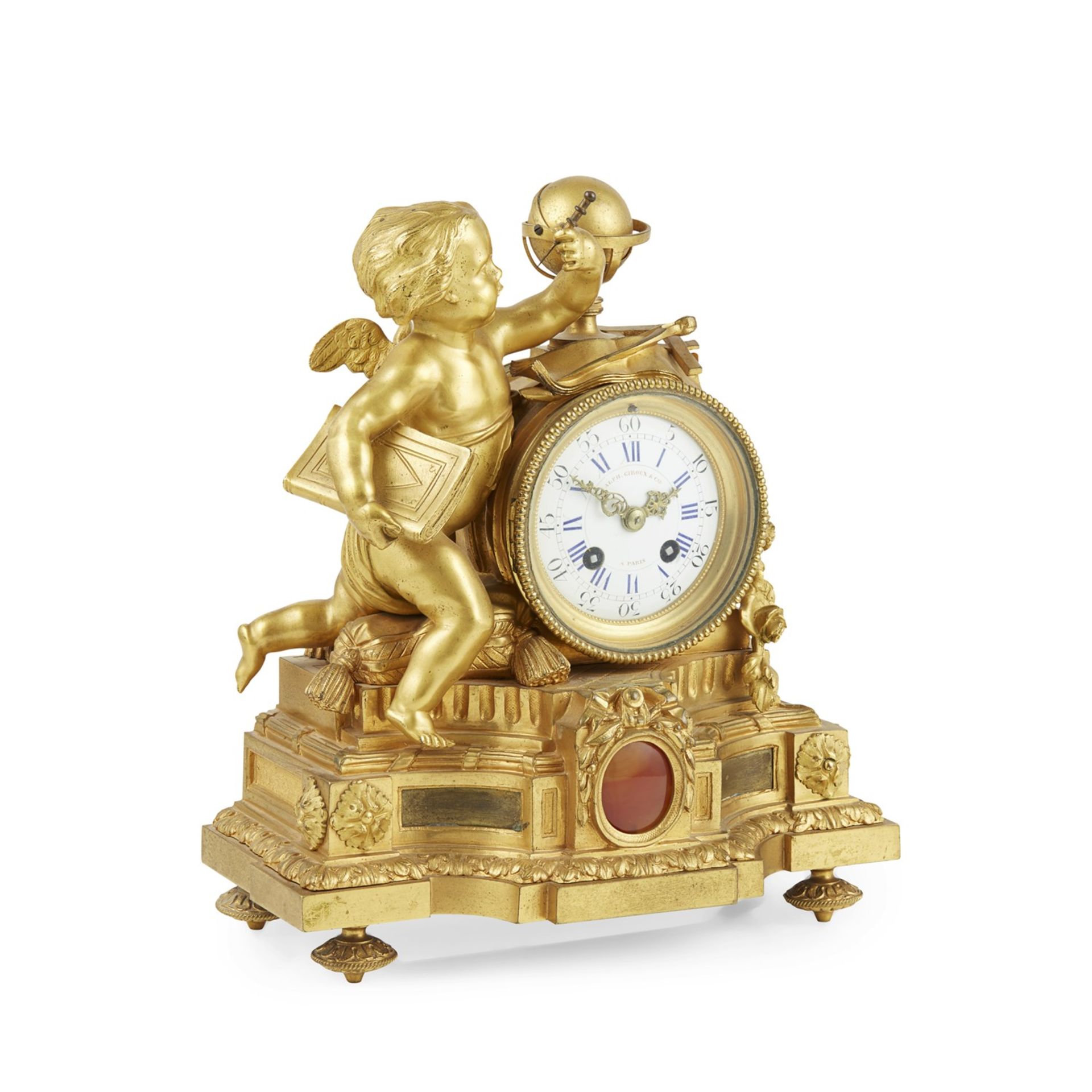 FRENCH GILT BRONZE MANTEL CLOCK, ALPHONSE GIROUX & CIE., PARIS 19TH CENTURY - Image 2 of 3