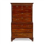 GEORGE III MAHOGANY CHEST-ON-CHEST 18TH CENTURY