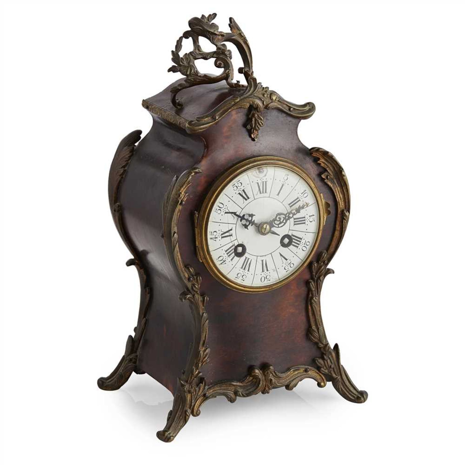 Y LOUIS XV STYLE TORTOISESHELL MANTEL CLOCK EARLY 20TH CENTURY