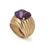 An amethyst set ring