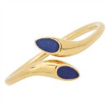 A 1970s lapis lazuli set bangle