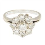 A diamond cluster ring