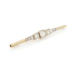 A diamond set bar brooch