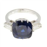 A sapphire and diamond ring