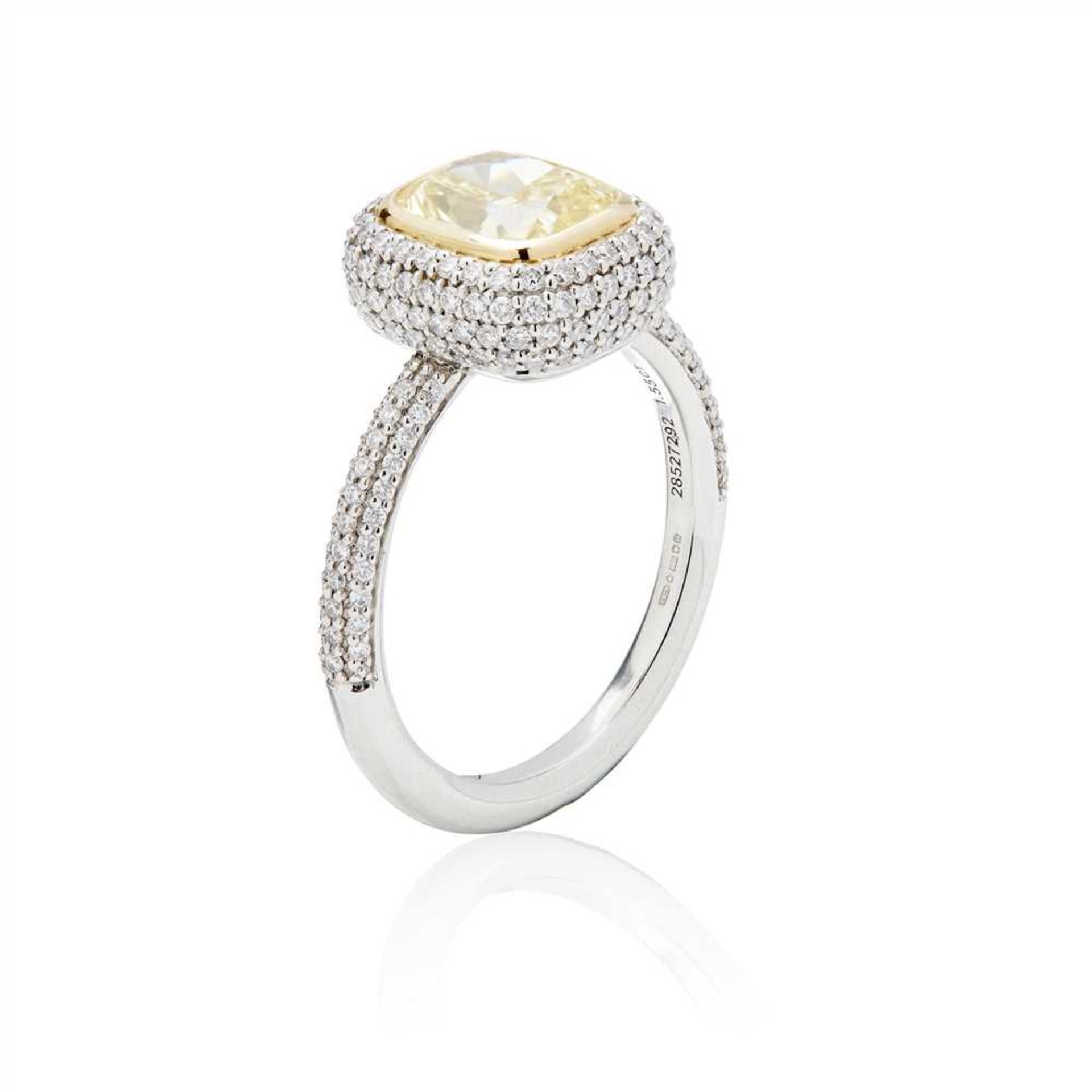 A platinum yellow and colourless diamond ring, Tiffany & Co