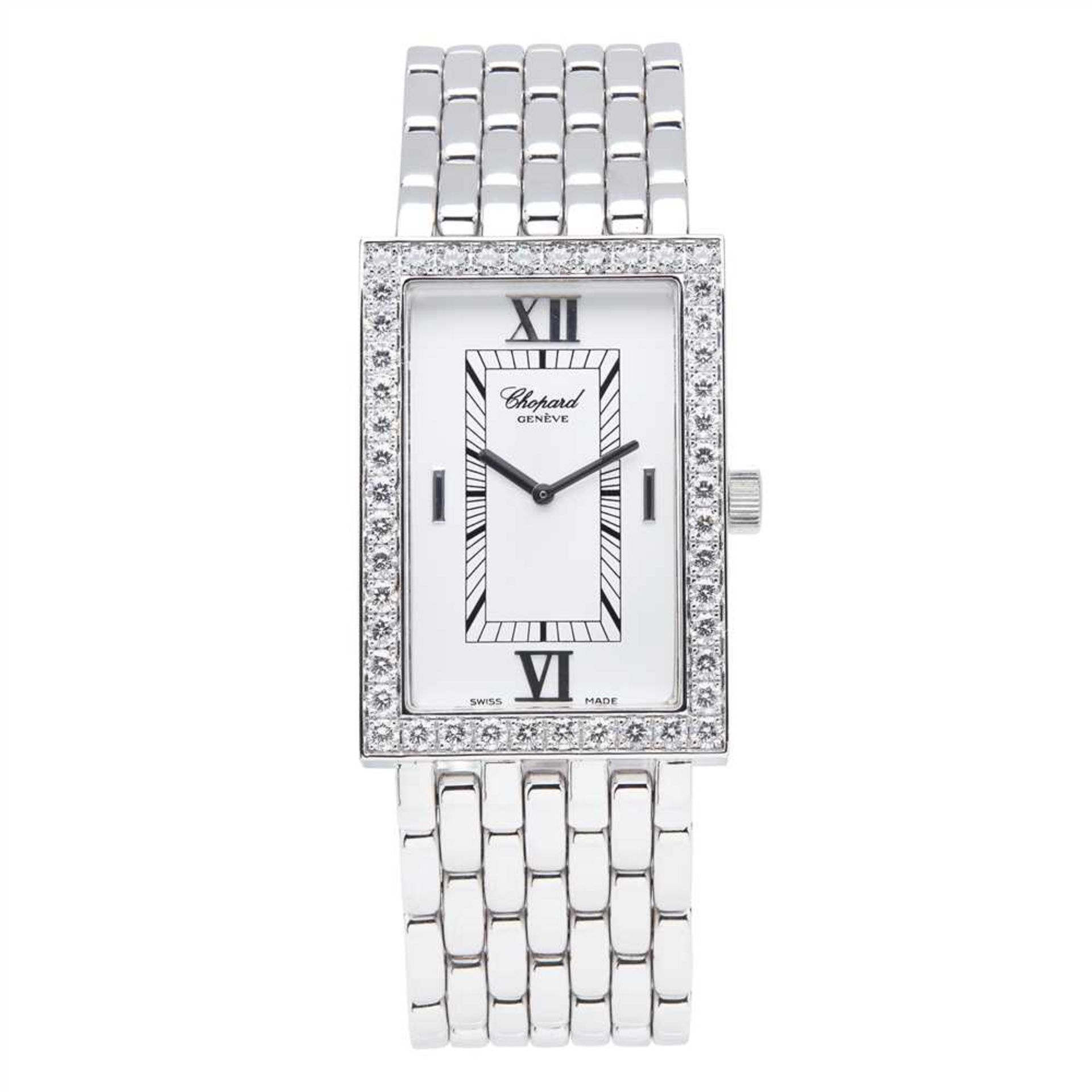 An 18ct white gold and diamond set wristwatch, Chopard